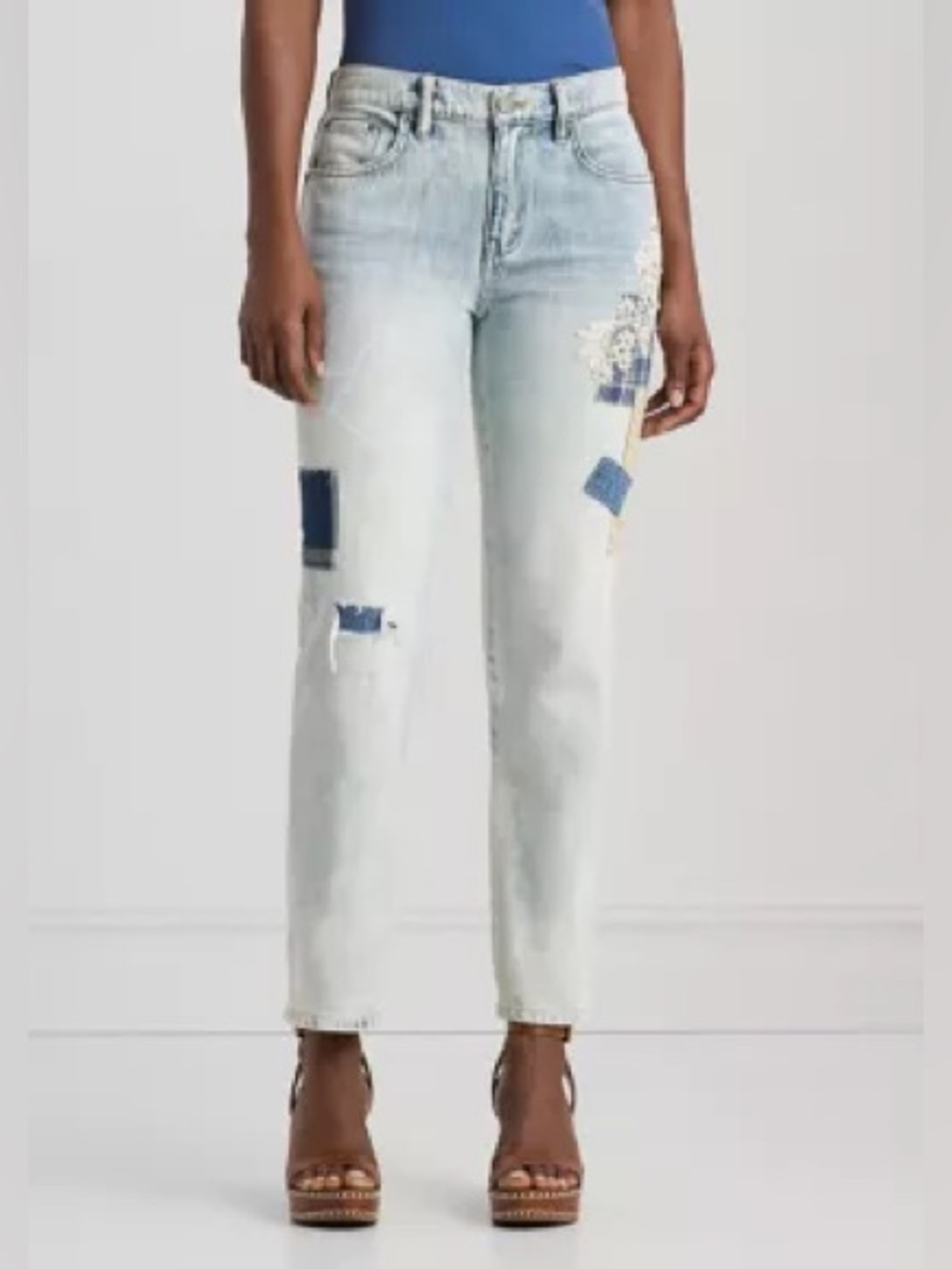Lauren Ralph Lauren Women’s Patchwork
Relaxed Tapered Ankle Jean 4 Straight Leg